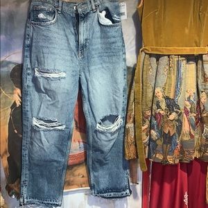 🌟🦅🦁Free People High Waist Jeans with split det